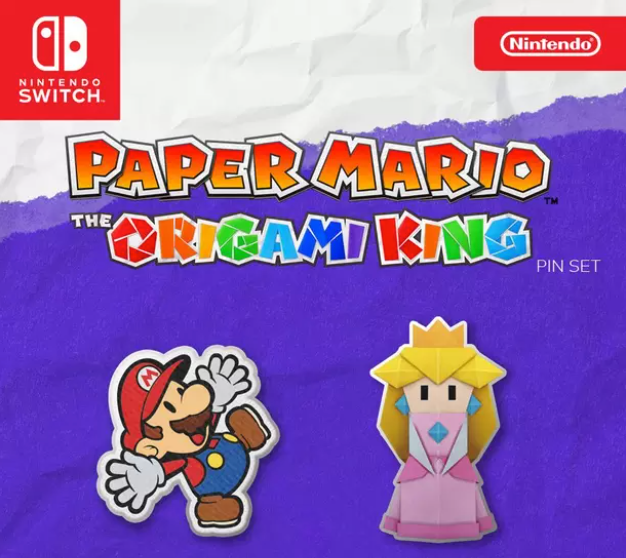 Paper Mario The Origami King Exclusive GameStop Enamel Pin Set