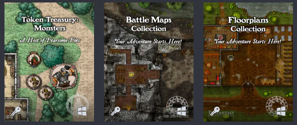 Profantasy Software Token Treasury: Monsters, Battle Maps Collection, and Floorplan Collection