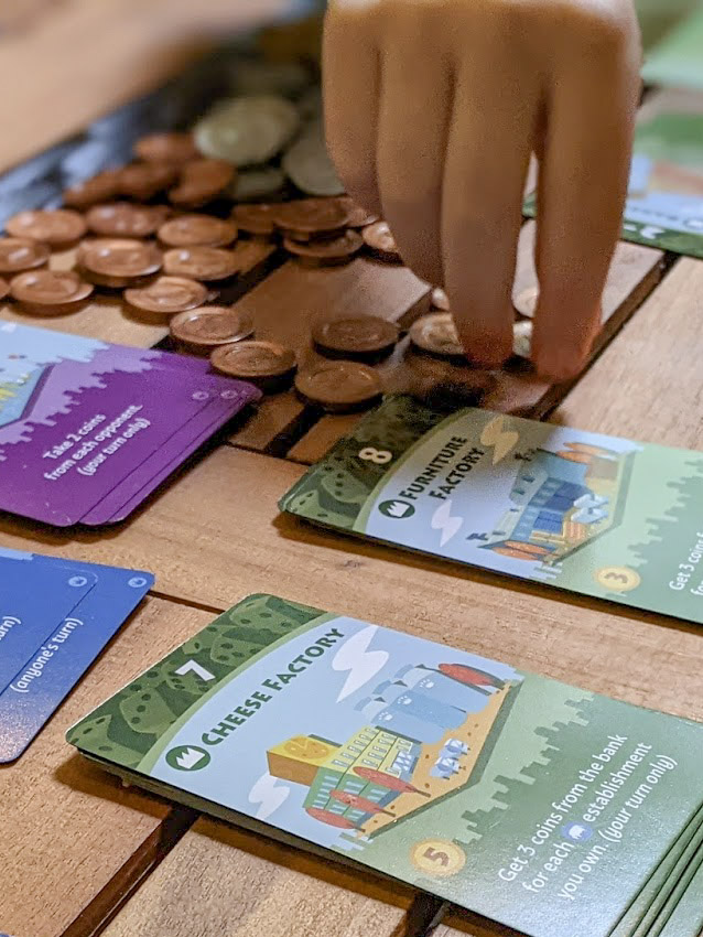 Machi Koro Cards and Coins