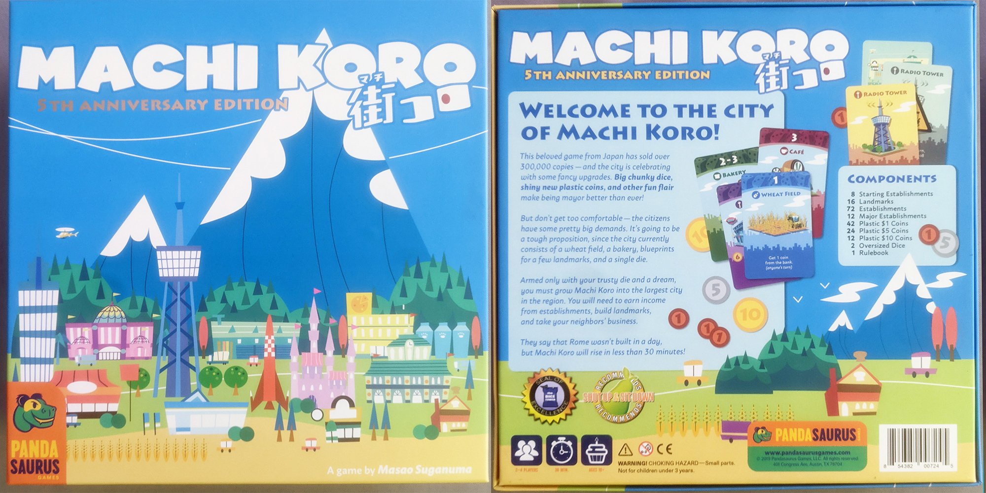 Machi Koro 5th Anniversary Edition from Pandasaurus Games - Box Art